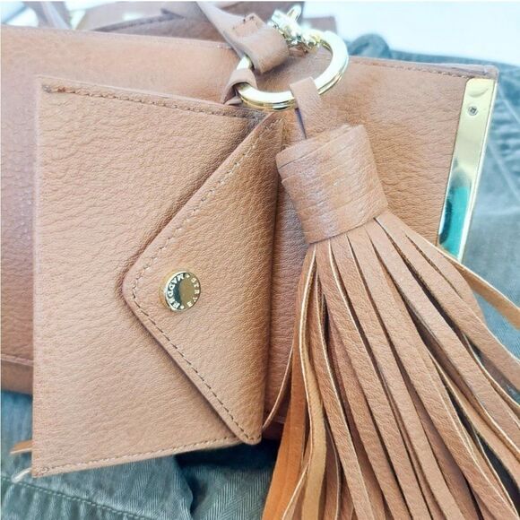 STEVE MADDEN Camel Color Faux Vegan Leather Shoulder Bag - Picture 6 of 6